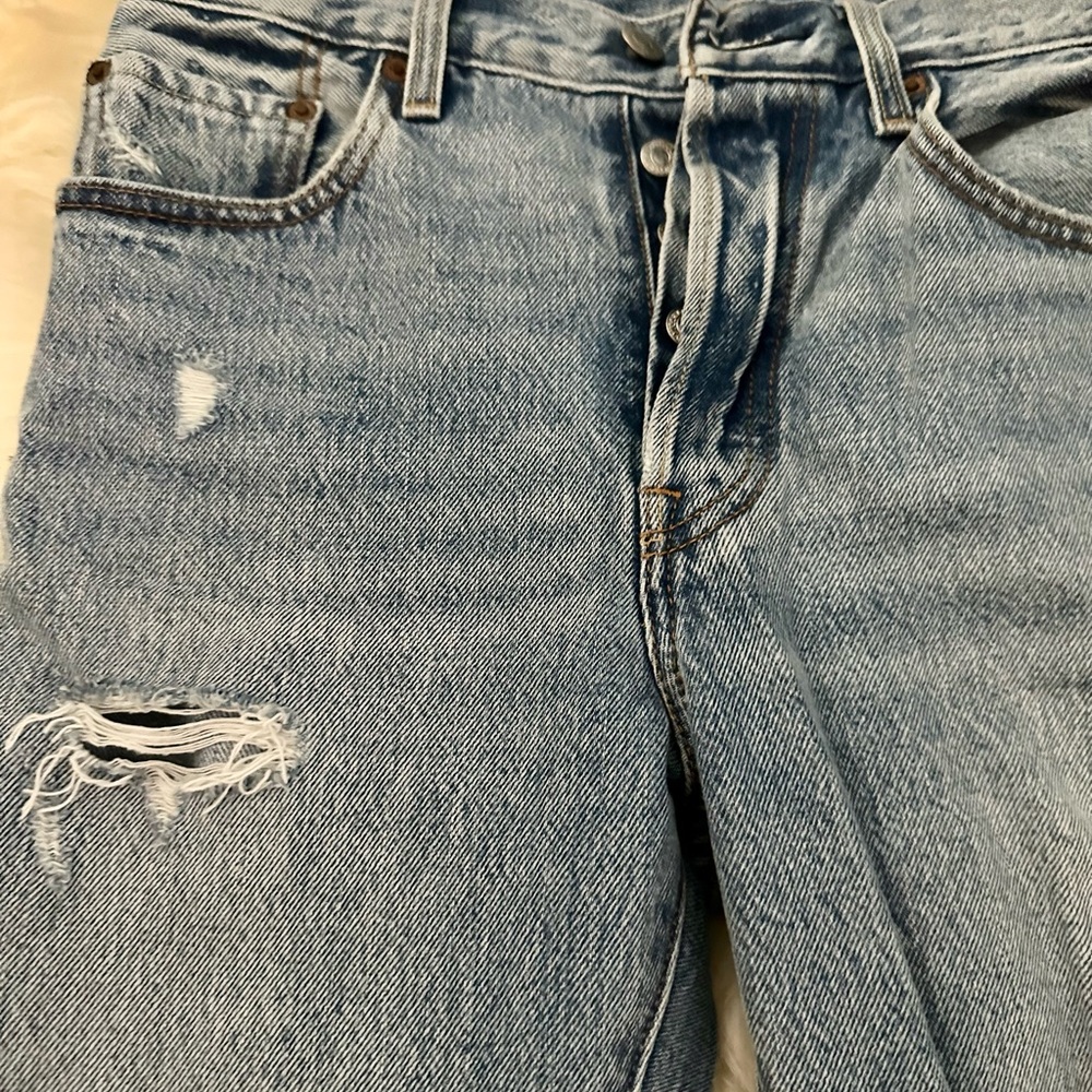 Levi’s 501 Skinny Jeans Can’t Touch This Distressed Rigid Drnim 100% Cotton 27 - Picture 3 of 6